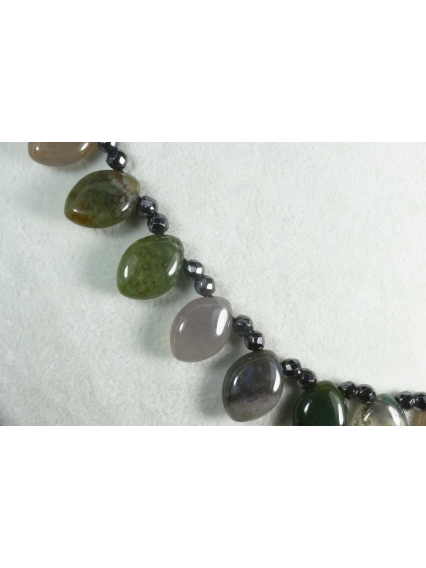 Yosunlu Akik Hematit Kolye / Özel Tasarım Doğal Taş Kolye