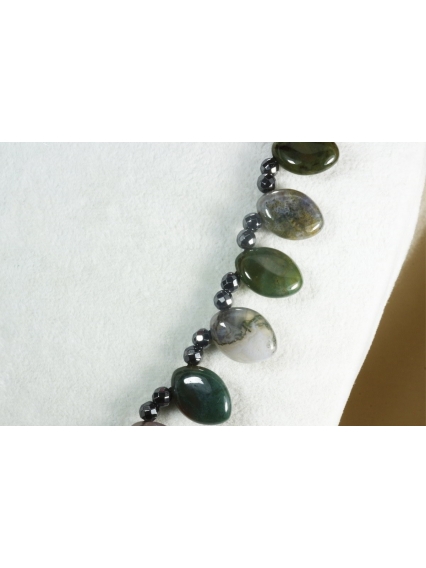 Yosunlu Akik Hematit Kolye / Özel Tasarım Doğal Taş Kolye