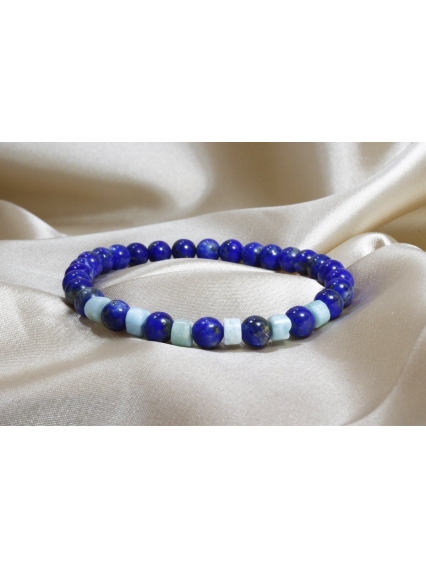 Lapis Lazuli - Larimar Doğal Taş Bileklik