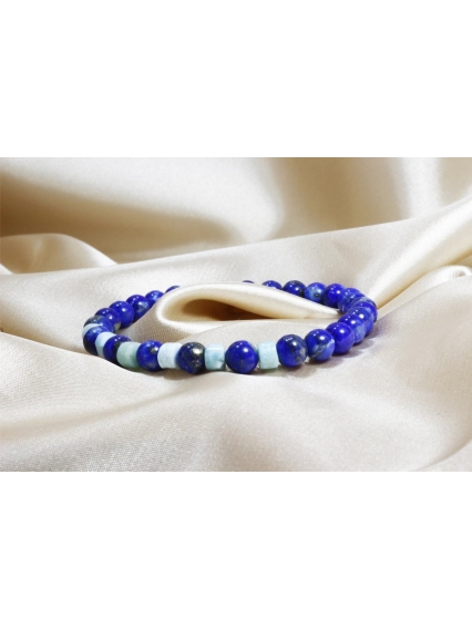 Lapis Lazuli - Larimar Doğal Taş Bileklik