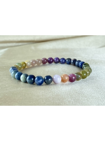 Safir Yakut Zümrüt Taşı Karma Doğal Taş Bileklik