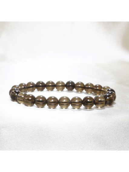 Dumanlı Kuvars Bileklik | Küre Kesim 8 mm