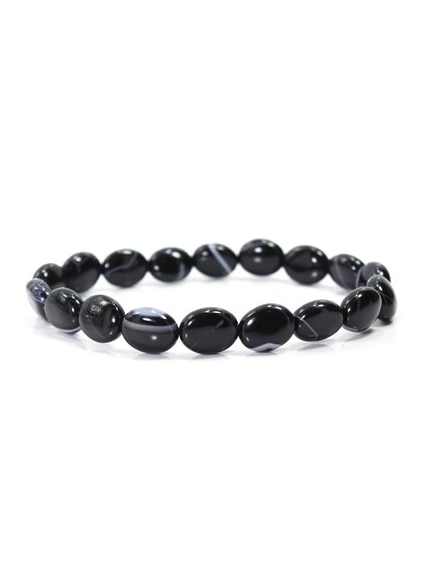 İşlenmemiş Doğal Taş Siyah Akik Bileklik