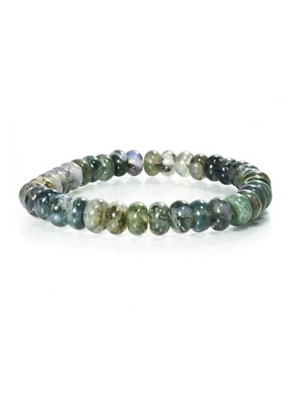 Yosunlu Akik Rondela Bileklik - Bereket Taşı
