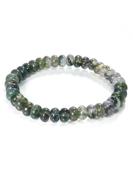 Yosunlu Akik Rondela Bileklik - Bereket Taşı