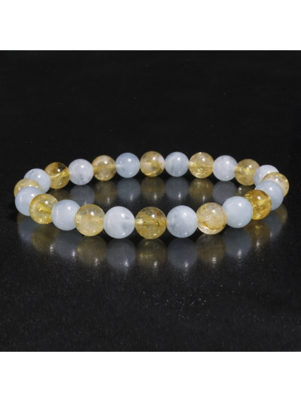 Sitrin ve Akuamarin Doğal Taş Bileklik