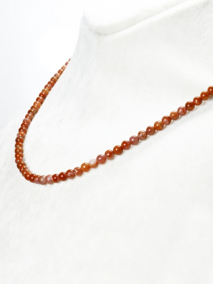 Gerçek Yemen Akik Taşı Kolye | 4 mm | Enerji & Şifa Takısı