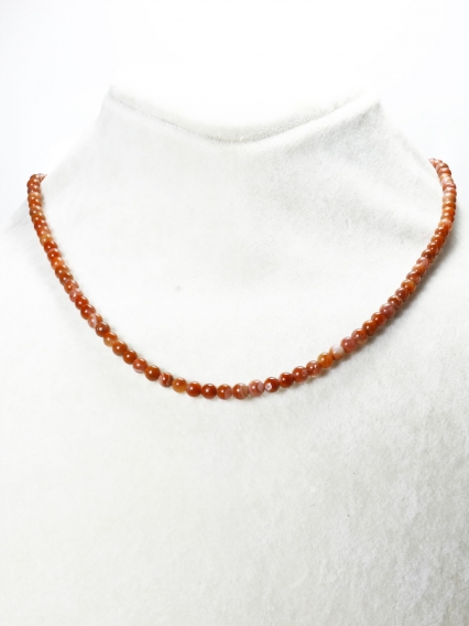 Gerçek Yemen Akik Taşı Kolye | 4 mm | Enerji & Şifa Takısı