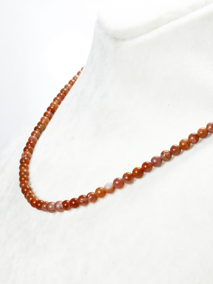 Gerçek Yemen Akik Taşı Kolye | 4 mm | Enerji & Şifa Takısı