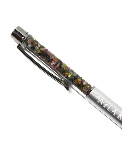 Turmalin Doğal Taşlı Özel Tasarım Tükenmez Kalem | İsim Yazılabilir & Koleksiyonluk Parçası