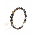 Siyah Akik & Hematit Doğal Taş Erkek Bileklik