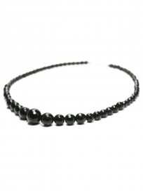 Oniks Taşı Faset Kesim Süzme Dizili Siyah Kadın Kolye