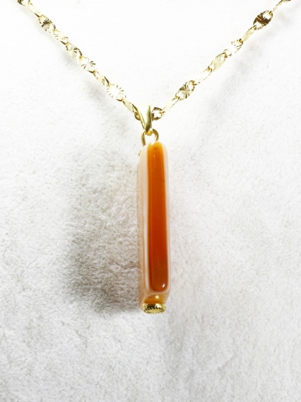 Doğal Kırmızı Akik Taşı Kolye Ucu | Gerçek Altın Kaplama Detaylı