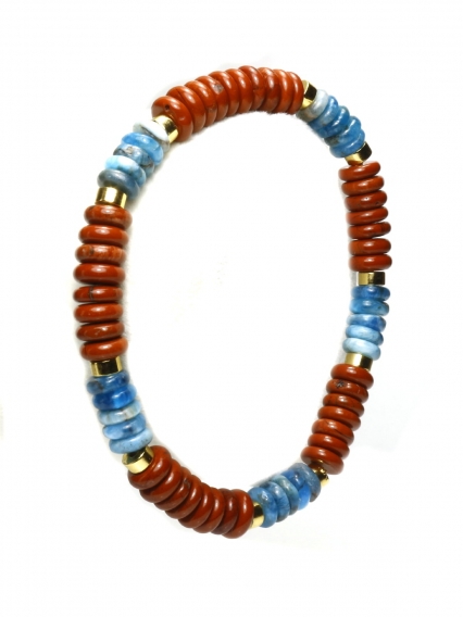 Kırmızı Jasper Doğal Taş ve Orijinal Barok İnci Bileklik | 24 Ayar Altın Kaplama, El Yapımı Özel Tasarım