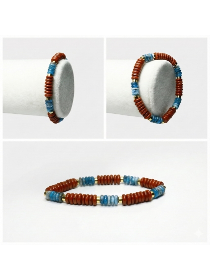 Kırmızı Jasper Doğal Taş ve Orijinal Barok İnci Bileklik | 24 Ayar Altın Kaplama, El Yapımı Özel Tasarım