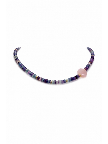 Faset Kesimli Pembe Kuvars ve 24 Ayar Altın Kaplama Bileklik | Doğal Zarafetin En Işıltılı Hali