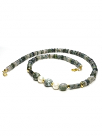 Sodalit Taşı Kolye | Gerçek Altın Kaplama & Barok İnci Detaylı El Yapımı Doğal Taş Takı