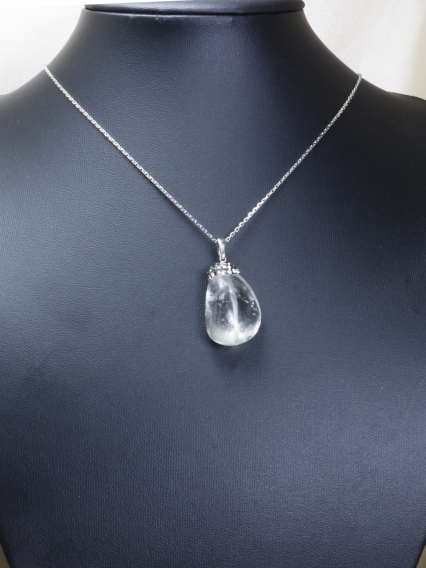 Kuvars Doğal Taş Kolye Ucu * Tamburlu