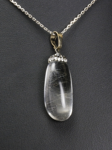 Kuvars Doğal Taş Kolye Ucu * Tamburlu