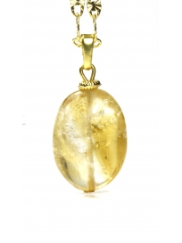 Yüksek Kalite Orijinal Sitrin Taşı Kolye Ucu | Gerçek Altın Kaplama Alerji Yapmayan Doğal Taş