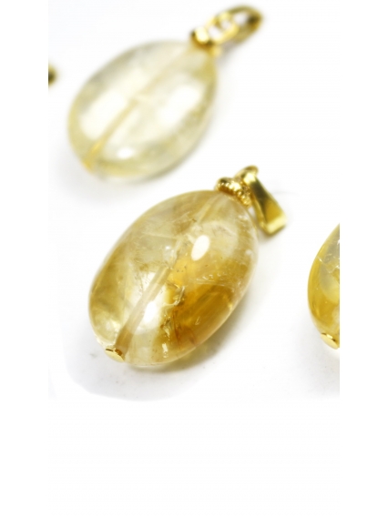 Yüksek Kalite Orijinal Sitrin Taşı Kolye Ucu | Gerçek Altın Kaplama Alerji Yapmayan Doğal Taş