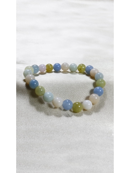 Orijinal Morganit Doğal Taş Bileklik | Kalp Çakrası ve Duygusal Denge İçin