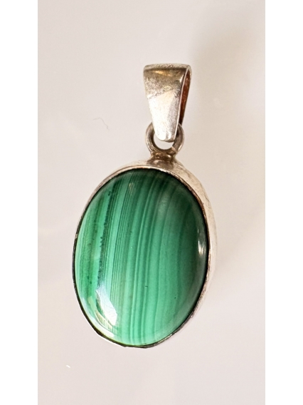 Malakit Taşı Kolye Ucu / Malahit Taşı Gümüş Kolye Ucu