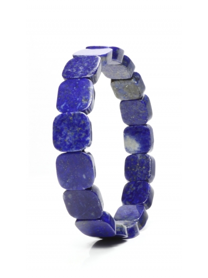 Orijinal Lapis Lazuli Taşı Bileklik | Pirit Işıltılı Kare Kesim Lüks Doğal Taş