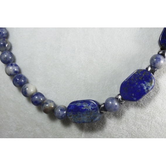 Sodalit Doğal Taş Kolye / Lapis Lazuli Detaylı