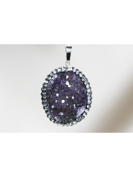 Ametist Doğal Markazitli Kayaç Kolye Ucu 7 gr