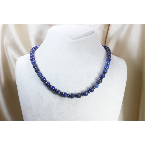 Lapis Lazuli Hematit Doğal Taş Kolye