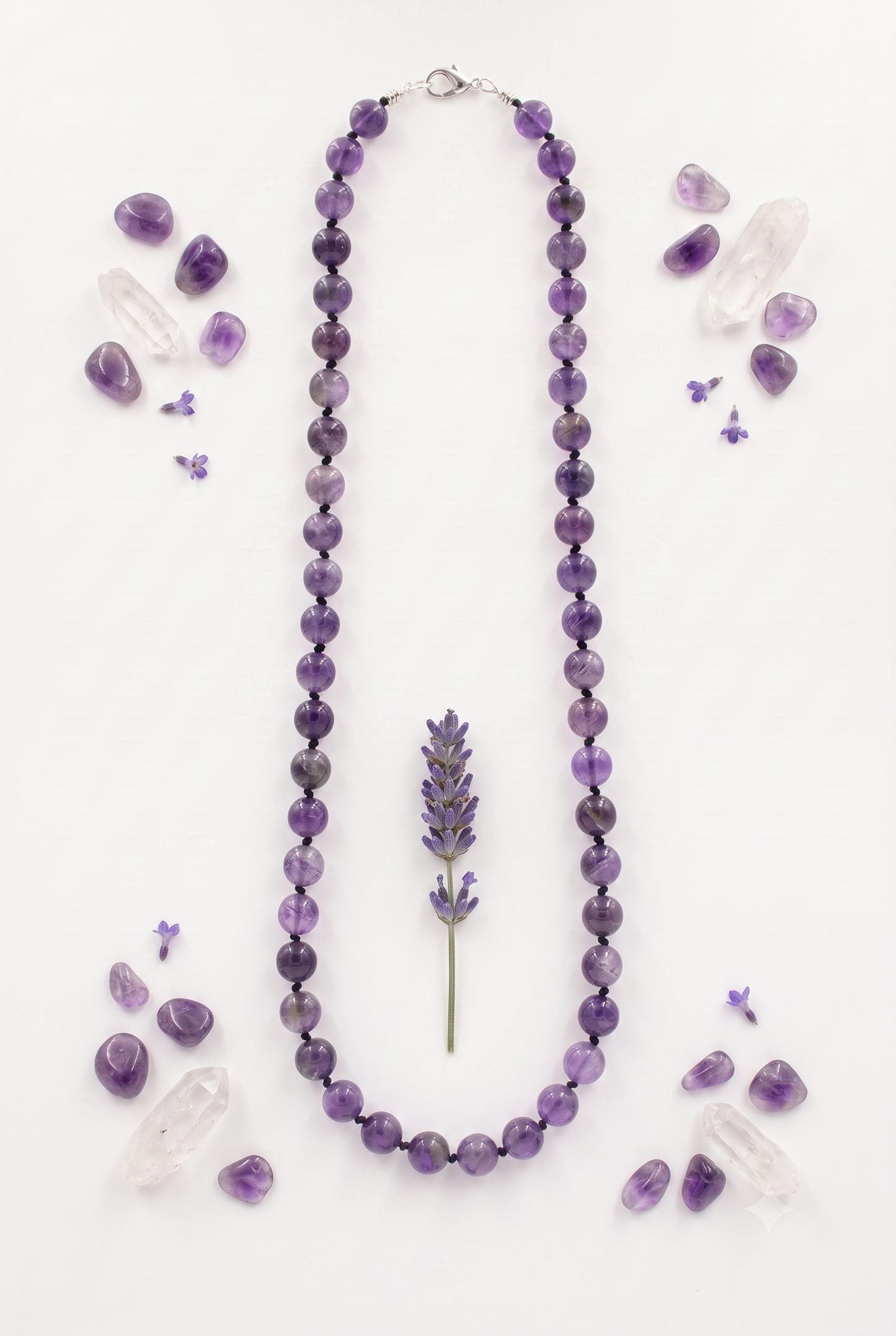 Doğal Küre Kesim Ametist Taşı Kadın Kolye