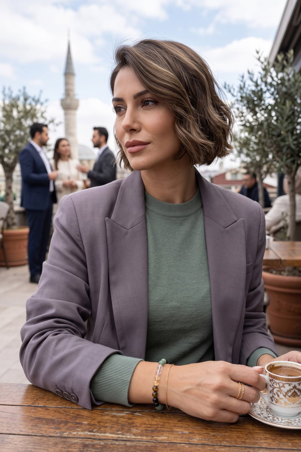 Hakiki Aslan Burcu Bileklik - Kaplan Gözü Sitrin Aventurin Doğal Taş