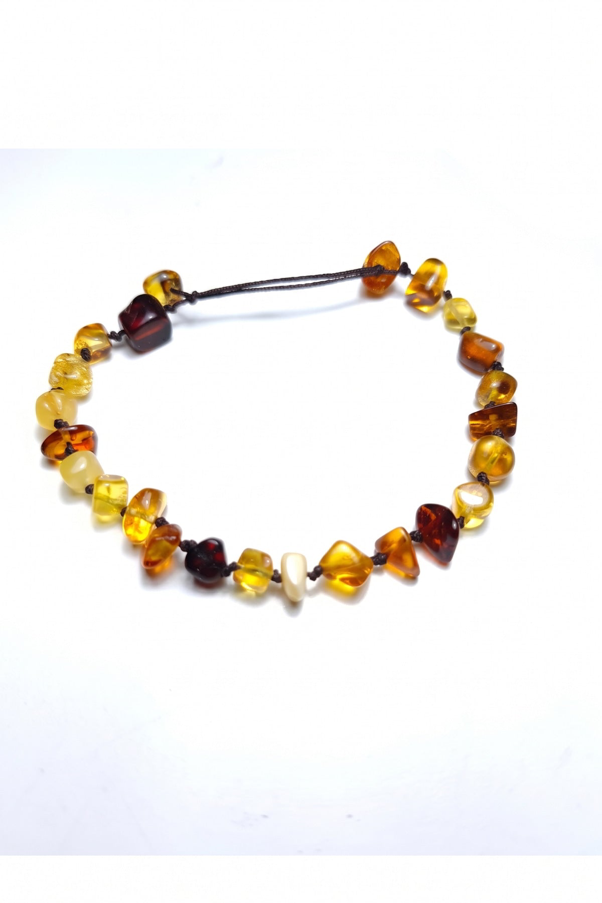 Gerçek Damla Kehribar Bileklik - Asansör Düğümlü Amber 3.5 gr
