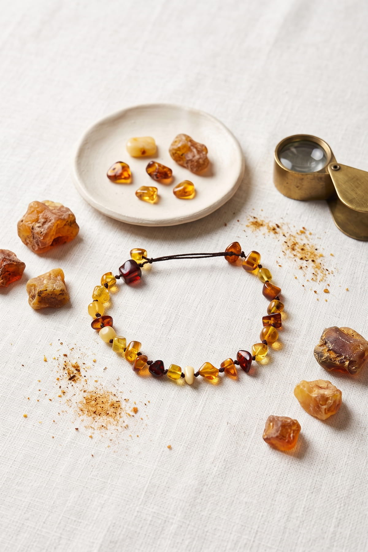 Gerçek Damla Kehribar Bileklik - Asansör Düğümlü Amber 3.5 gr