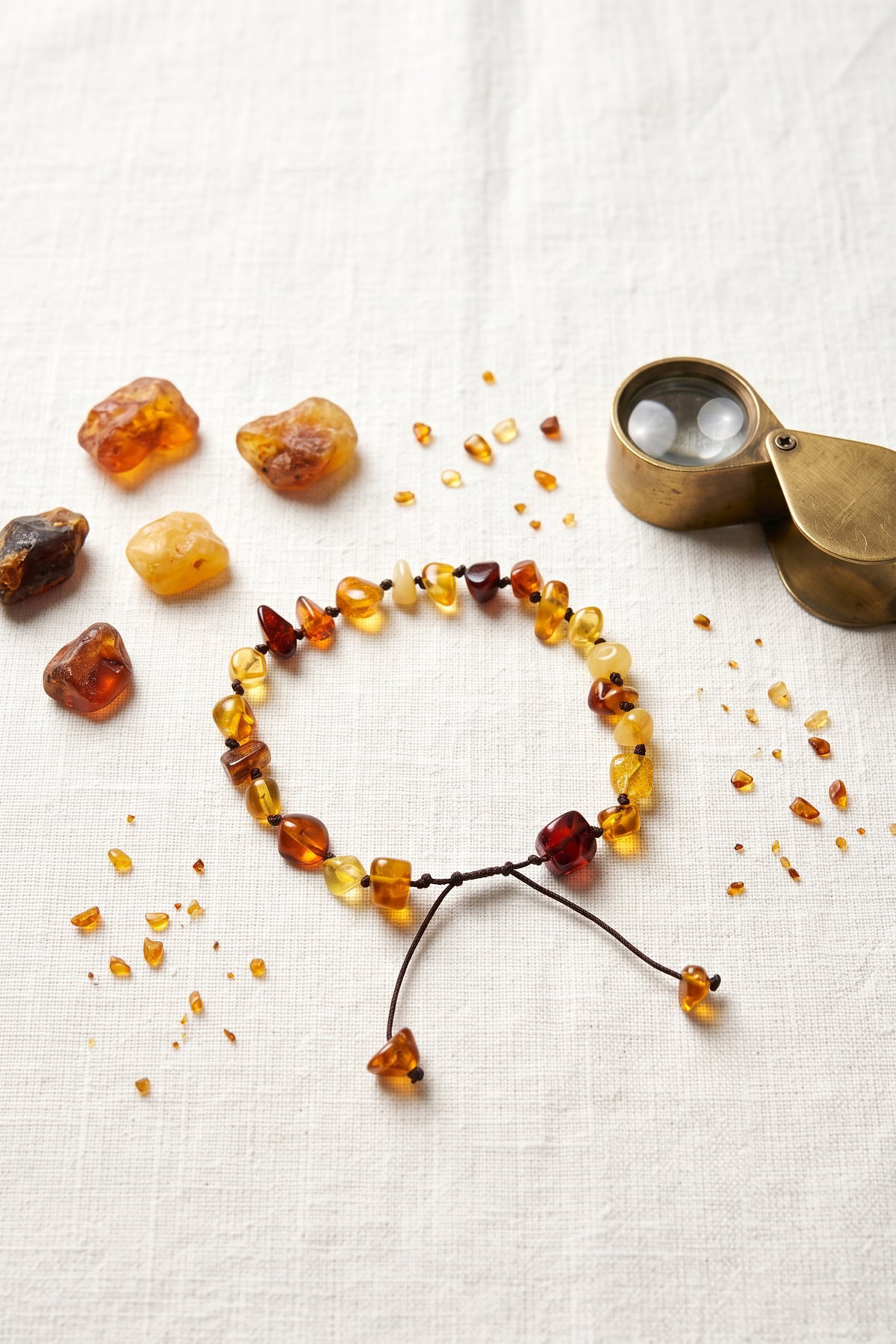 Gerçek Damla Kehribar Bileklik - Asansör Düğümlü Amber 3.5 gr