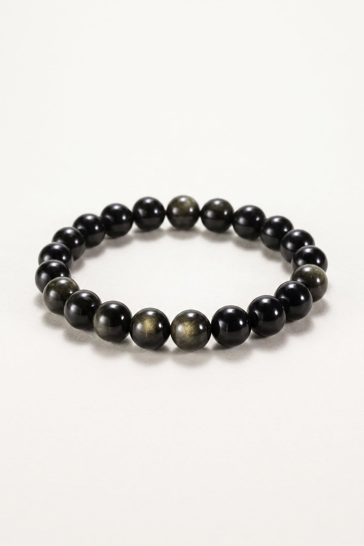 Hakiki Gold Obsidyen Bileklik - 10 mm Küre Kesim