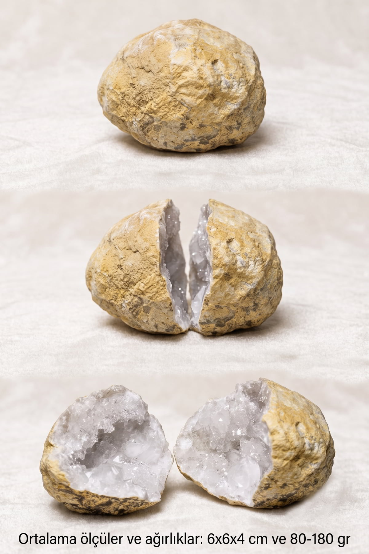 Ham Kristal Kuvars Doğal Taş Kaya Jeot 6x6 cm