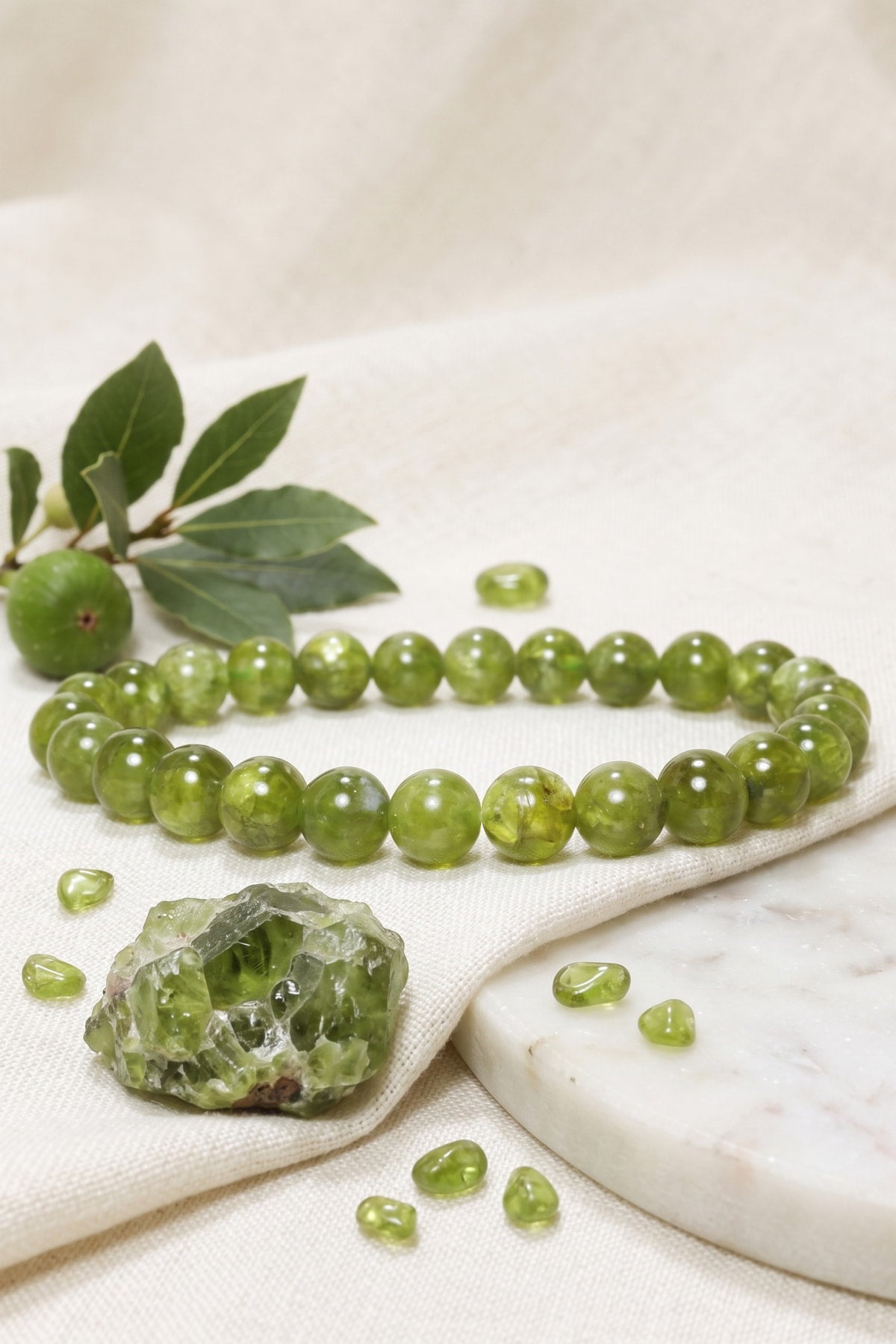 Peridot Zebercet Taşlı Doğal Taş Yeşil Bileklik